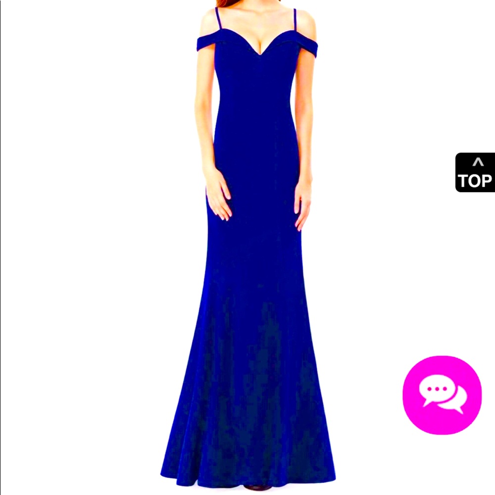 Off-the-Shoulder Sweetheart Dress Royal Blue